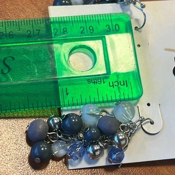 Erica Lyons Tonal Blue Multi-bead Dangle Earrings - Picture 7 of 7